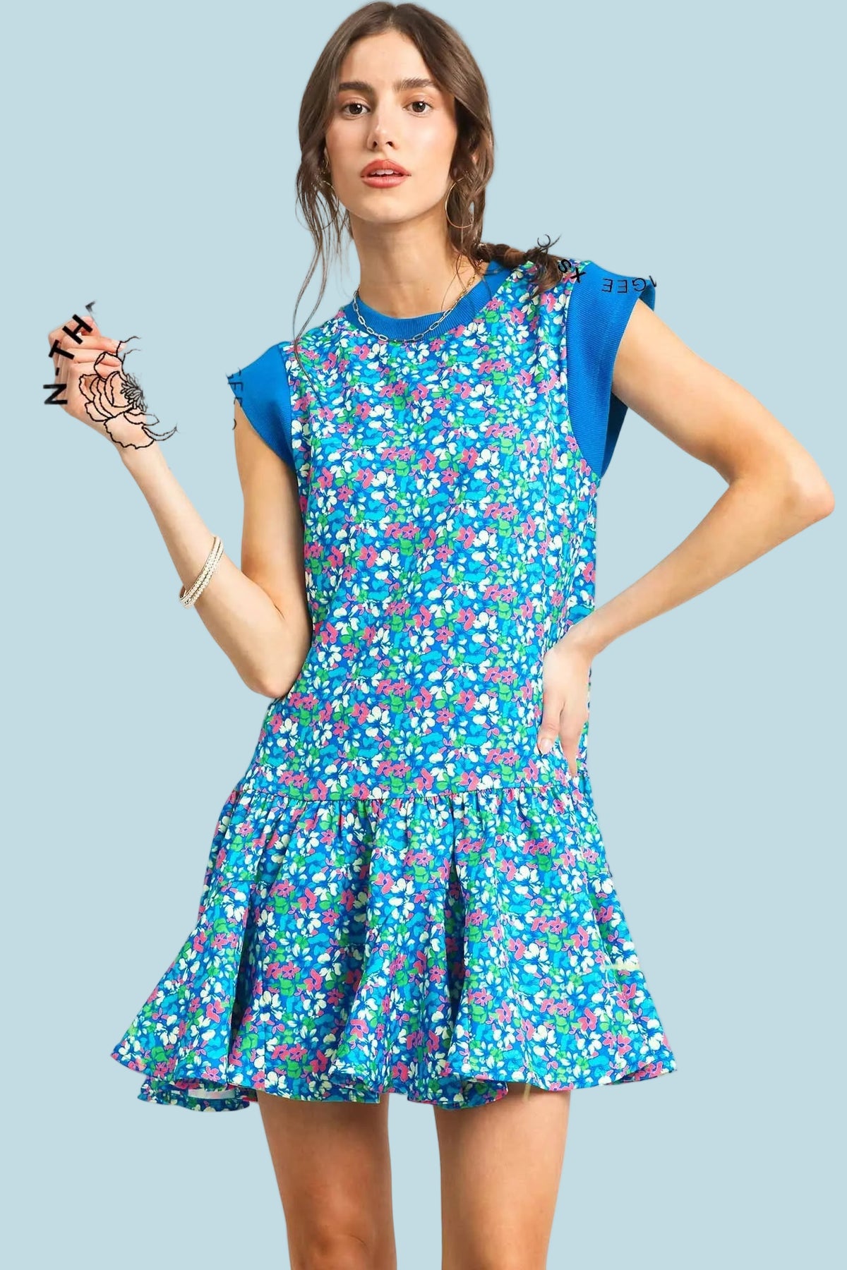 Darling Drop Waist Dress Blue Louis Boutique Darling Drop Waist Dress Blue Louis Boutique