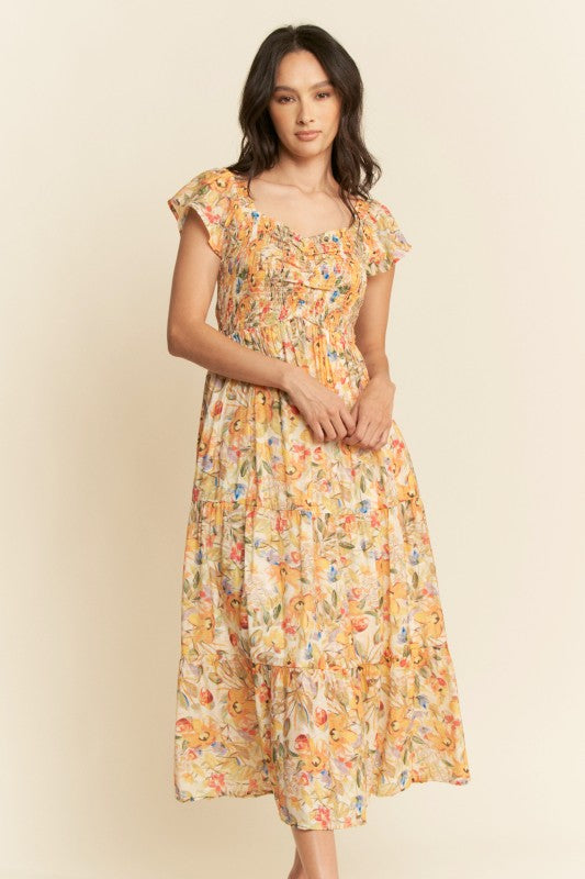 Daffodil Sunshine Midi Dress