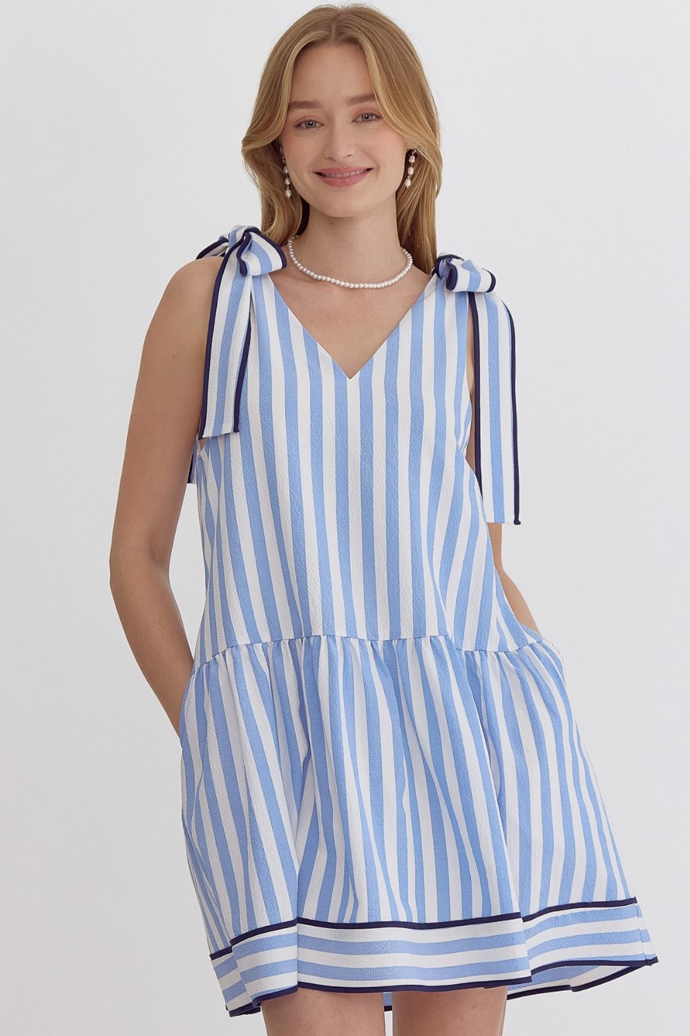 Sweet Stripes Bow Tie Dress Large
