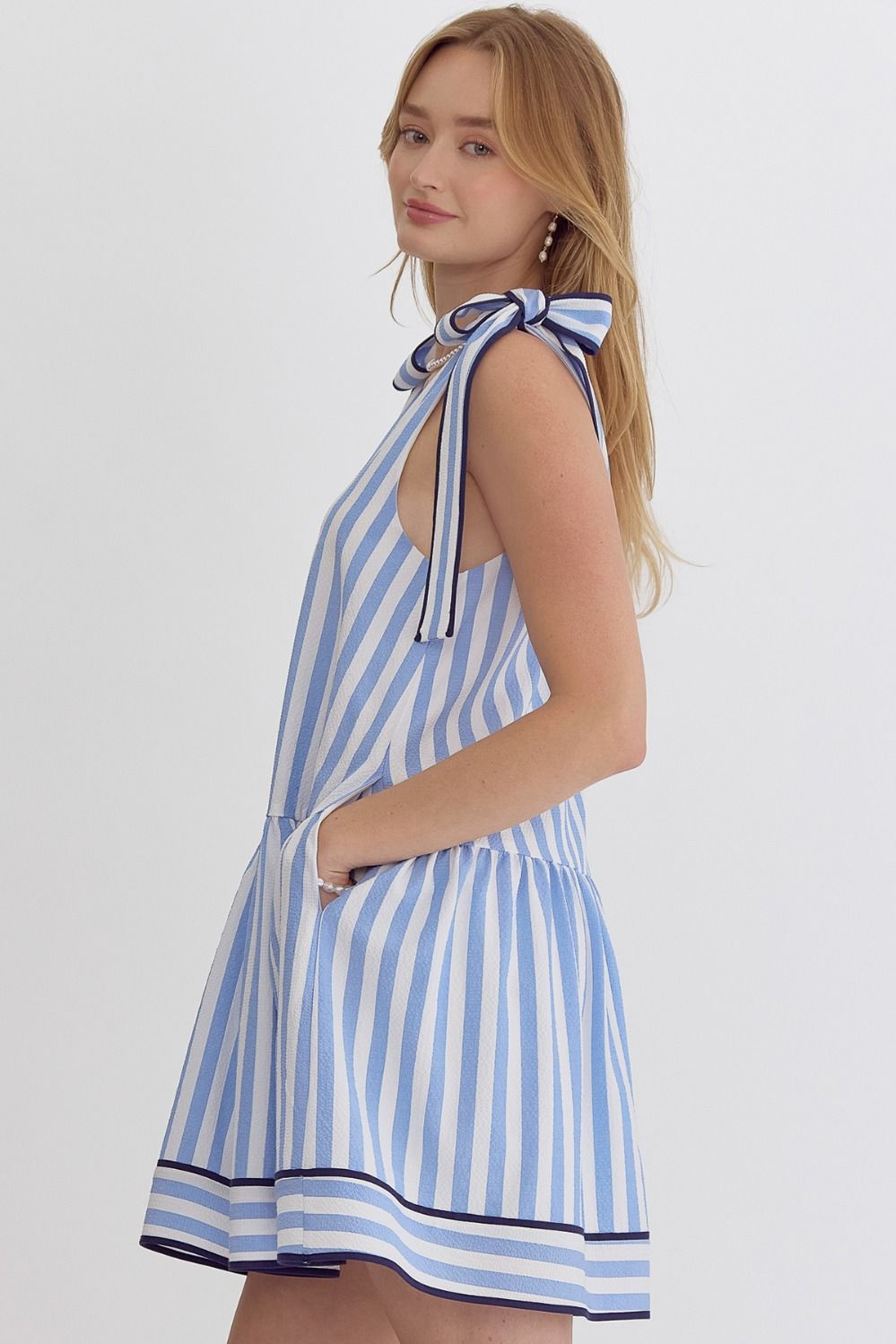 Sweet Stripes Bow Tie Dress Large
