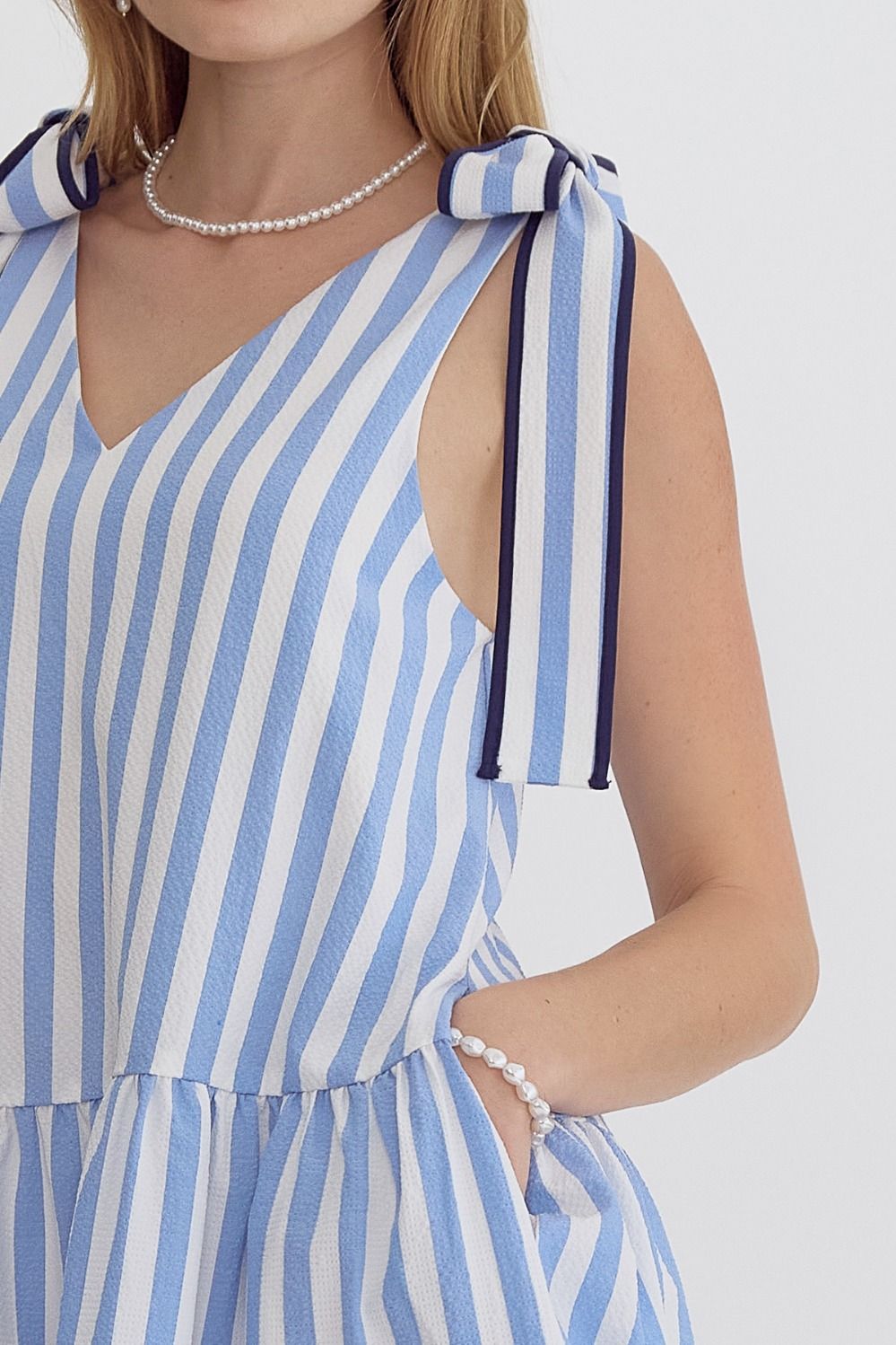 Sweet Stripes Bow Tie Dress Large