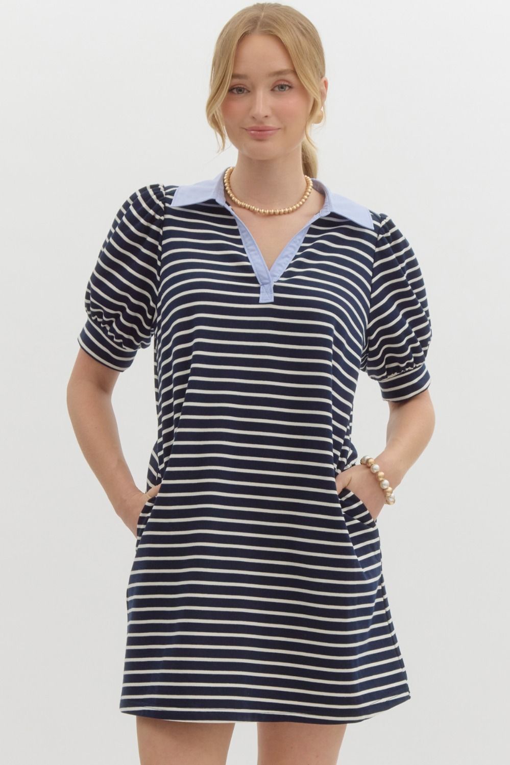 Walk in the Park Stripe Knit Dress- Available in Misses and Plus Sizes   Blue Louis Boutique